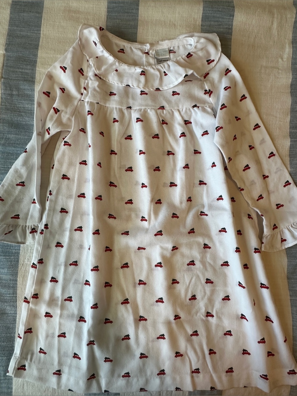 Edgehill Collection Christmas Nightgown with Red Car and Tree Print
